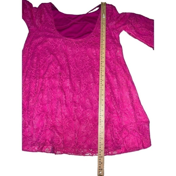 Badgley Mischka Lace Pattern Mini Dress Pink Size Large - Picture 7 of 13